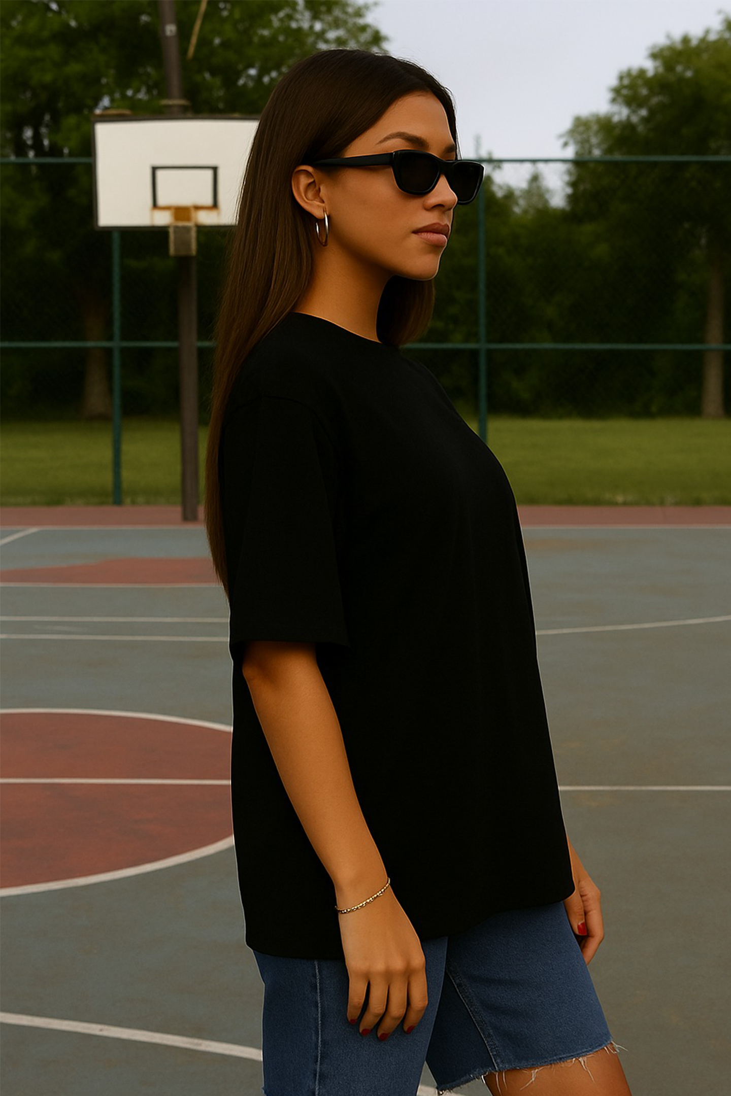 Black Women Plain T-Shirt