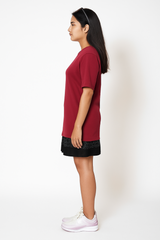 Maroon Women Plain T-Shirt