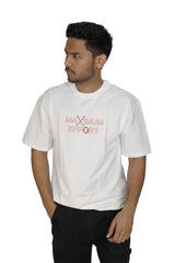 Kapda Kulture white oversized t shirt puff print minimal front design streetwear
