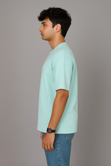 Blue Men Plain T-Shirt