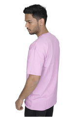 Kapda Kulture pink plain oversized t shirt for men India side view