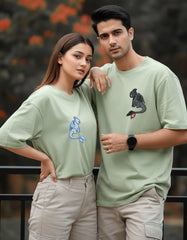 stylish couple t shirts matching green outfits for couples India casual streetwear Kapda Kulture