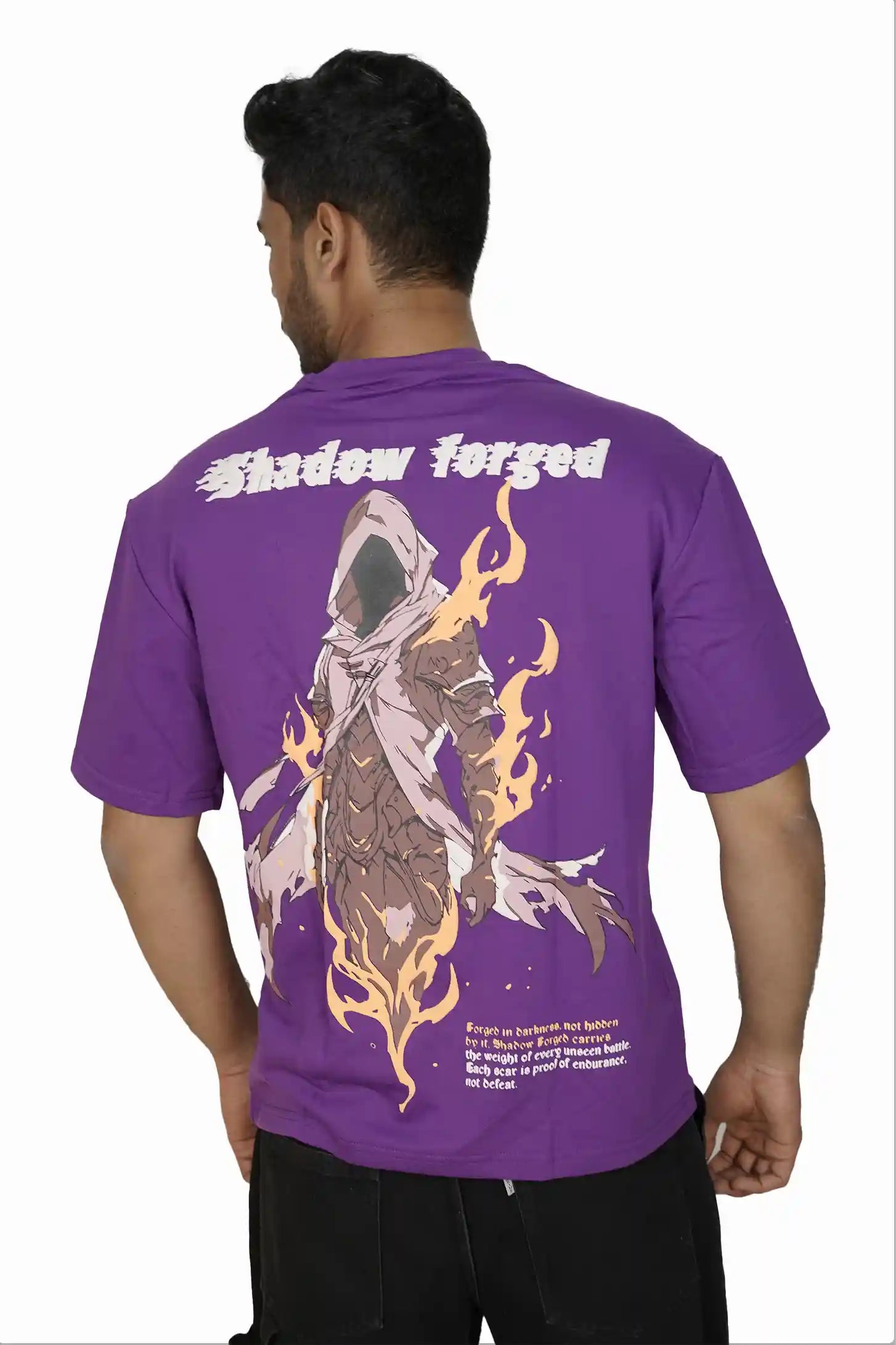 Kapda Kulture purple oversized t shirt puff print graphic back design streetwear