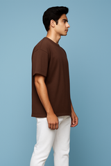 Terracotta Brown Men Plain T-Shirt