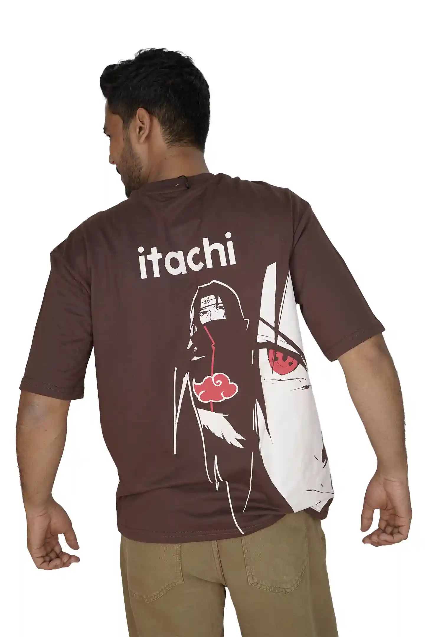 Kapda Kulture brown oversized t shirt puff print anime ninja graphic back design streetwear