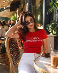 School Manifestation Red Women’s Summer T-Shirt