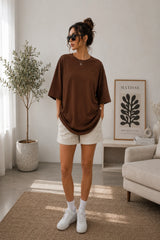 Chocolate Brown Plain Women’s Summer T-Shirt