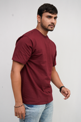 Maroon Plain T-Shirt For Men