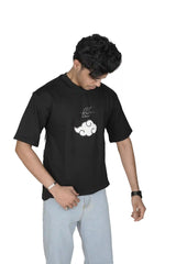 Kapda Kulture black oversized t shirt puff print streetwear side profile styling