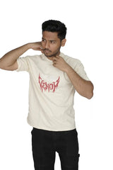 Kapda Kulture white oversized t shirt puff print comic graphic front styling streetwear