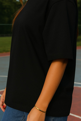 Black Women Plain T-Shirt