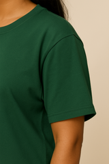 Olive Green Women Plain T-Shirt