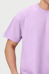 Lavender Men Plain T-Shirt
