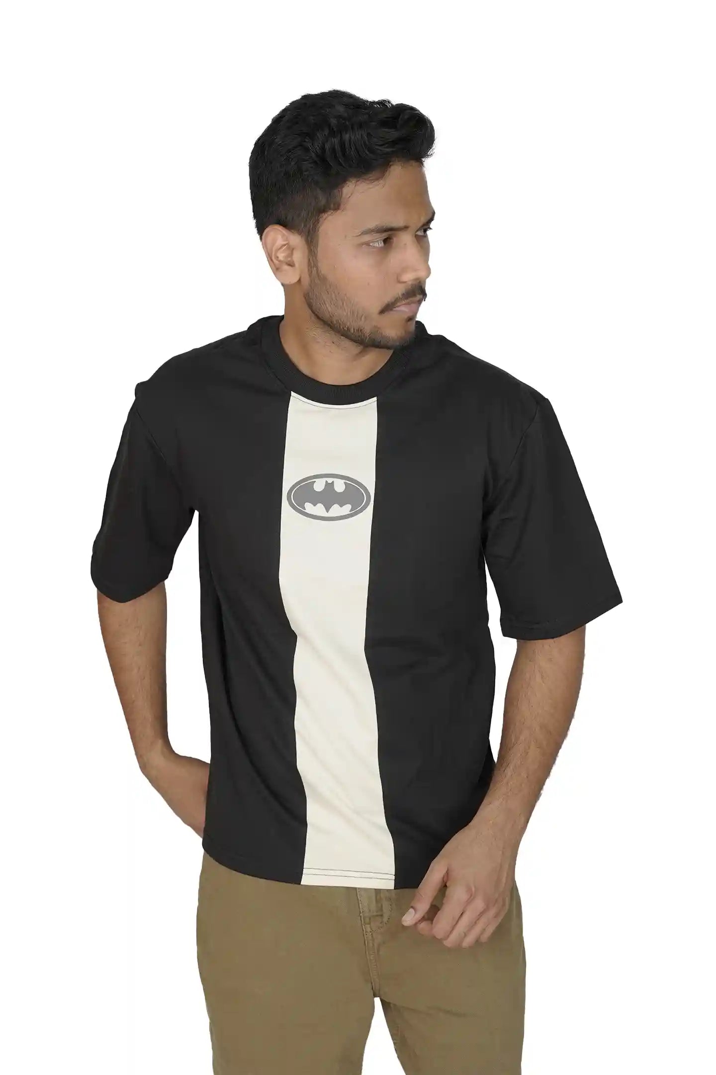 Kapda Kulture black oversized t shirt puff print minimal front design streetwear