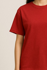 Red Women Plain T-Shirt
