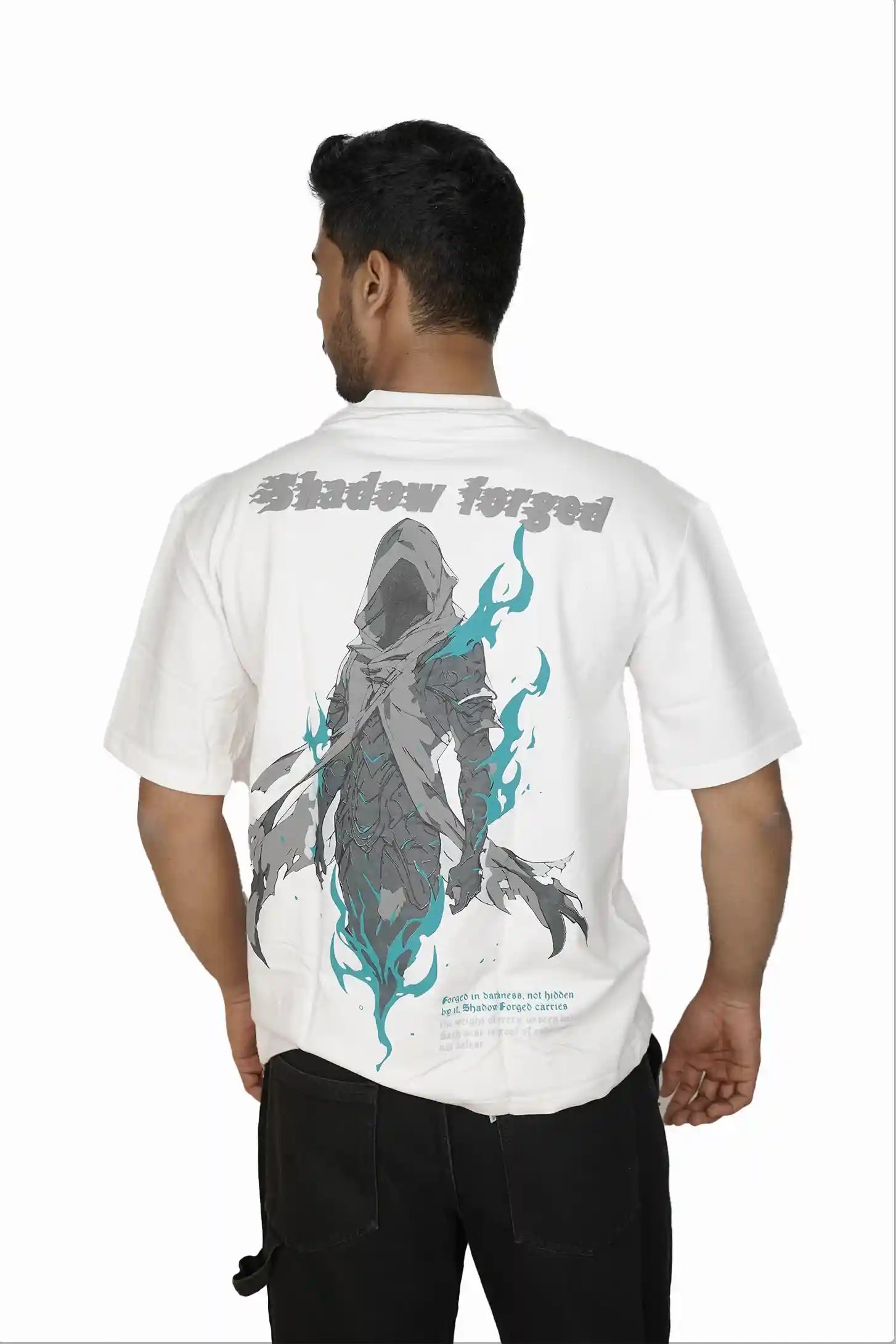Kapda Kulture white oversized t shirt puff print streetwear graphic back design