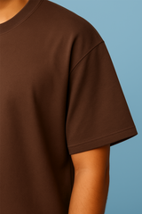 Terracotta Brown Men Plain T-Shirt