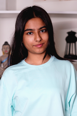 Blue Women Plain T-Shirt
