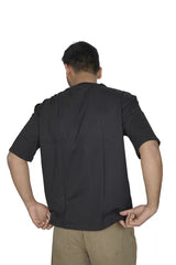 Kapda Kulture black plain oversized t shirt for men India back view