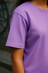 Lavender Women Plain T-Shirt