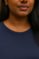 Navy Blue Women Plain T-Shirt