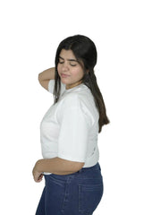 kapda kulture white plain oversized t shirt for women side view