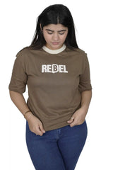 REBEL PUFF PRINT T-SHIRT FOR WOMEN