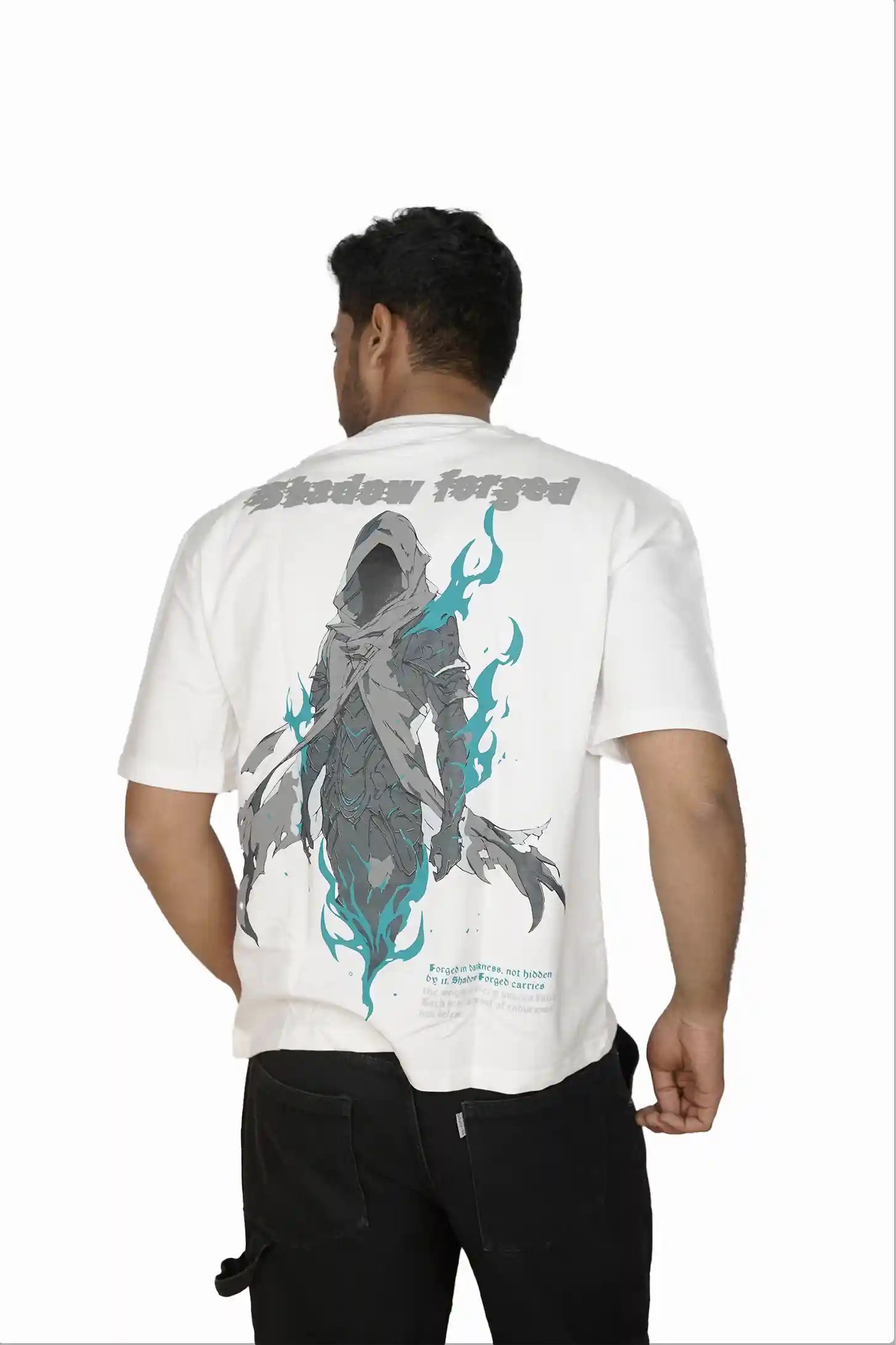 Kapda Kulture white oversized t shirt puff print streetwear graphic back design back 