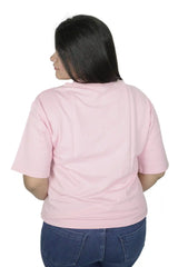 kapda kulture light pink plain oversized t shirt for women back view