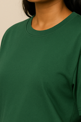 Olive Green Women Plain T-Shirt