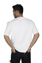 Kapda Kulture white plain oversized t shirt for men India back view
