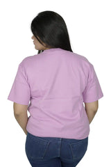 kapda kulture pink plain oversized t shirt for women back view