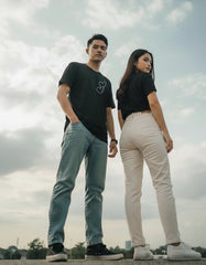 stylish couple t shirts black matching outfits for couples India casual aesthetic look Kapda Kulture