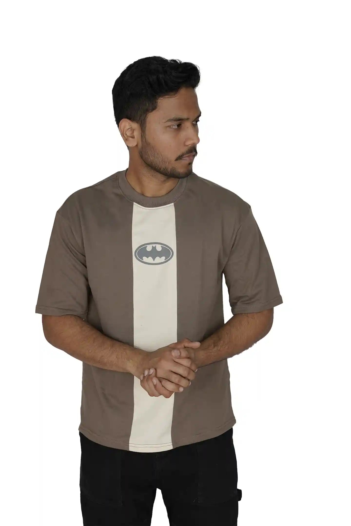 Kapda Kulture grey puff print oversized t shirt for men streetwear styling look