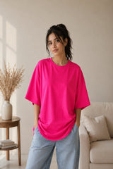 Dark Pink Plain Women’s Summer T-Shirt