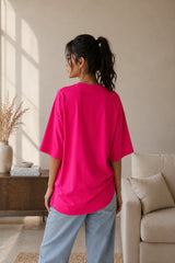 Dark Pink Plain Women’s Summer T-Shirt