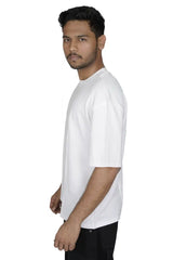 Kapda Kulture white plain oversized t shirt for men India side view