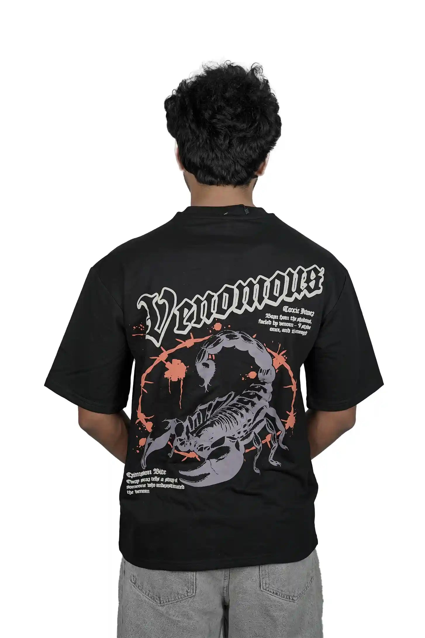 Kapda Kulture black oversized t shirt puff print graphic back design streetwear look