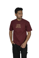 BE PRESENT Men Embroidery T-Shirt