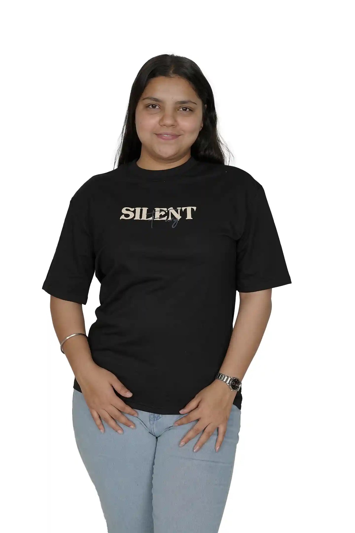 Silent PUFF PRINT T-SHIRT FOR WOMEN