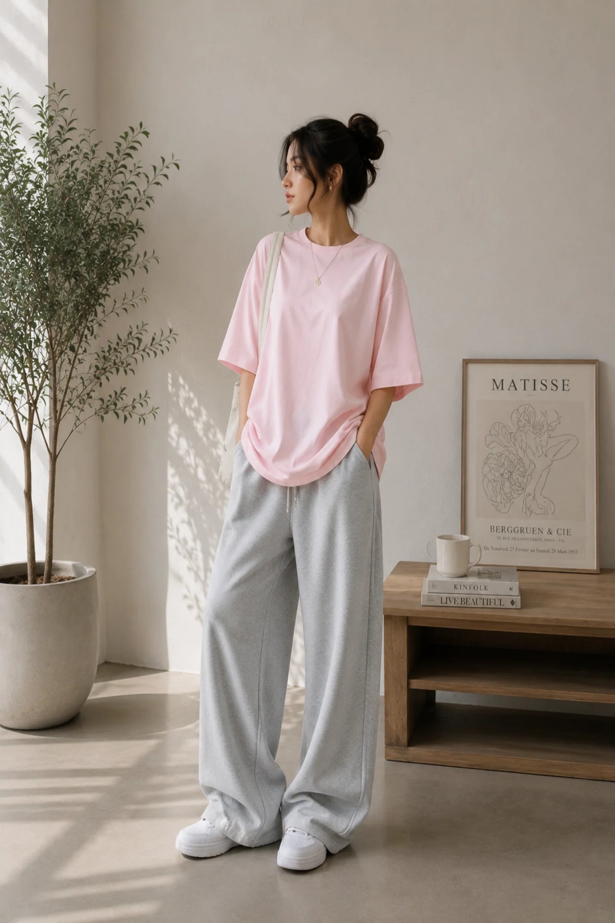 Hot Pink Plain Women’s Summer T-Shirt