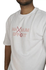 Kapda Kulture white puff print oversized t shirt for men graphic detail front close up