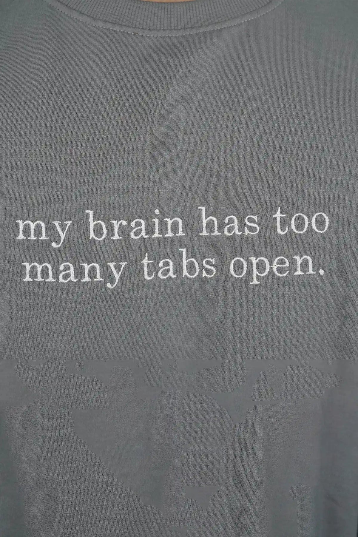 MY BRAIN HAS TOO  men Embroidery T-Shirt