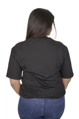 kapda kulture black plain oversized t shirt for women full body fit