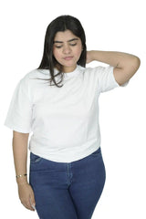 kapda kulture white plain oversized t shirt for women front view