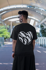 Back Full View Wild Break Men Black Oversized T-Shirt - Kapda Kulture