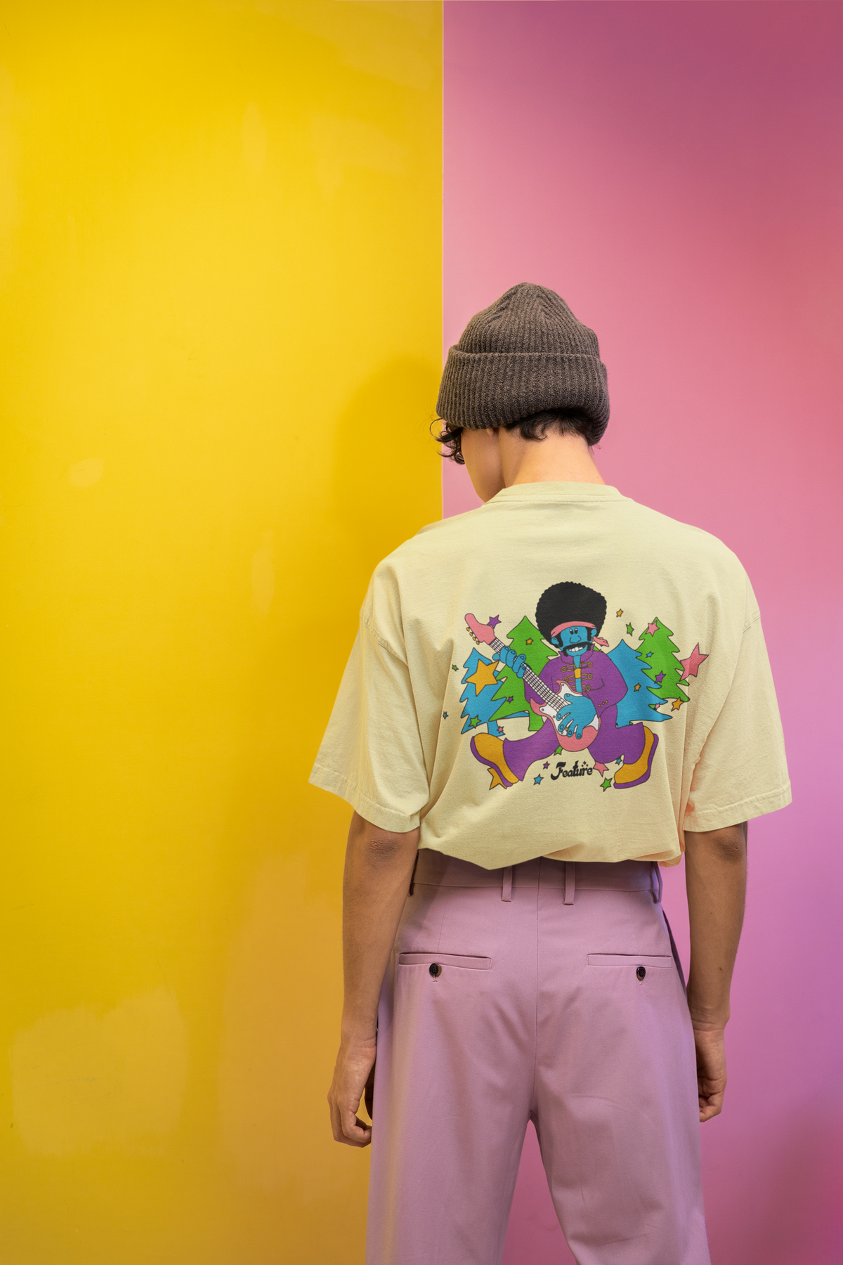 Back View Groove Galaxy Men Oversized T-Shirt  Kapda Kulture