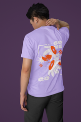 Back View Purple Bloom & Move Slim Fit T-Shirt - Kapda Kulture
