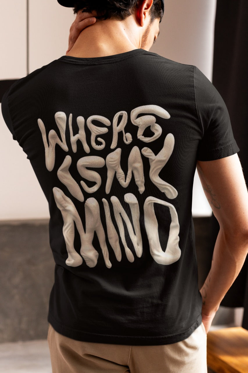 Back View Where is My Mind Men Oversized T-Shirt - Kapda Kulture