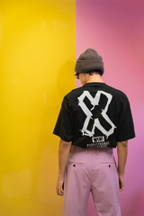 Back View Win Men Black Oversized T-Shirt - Kapda Kulture